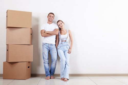 Professional packing materials and organised moving boxes for a West Kensington home