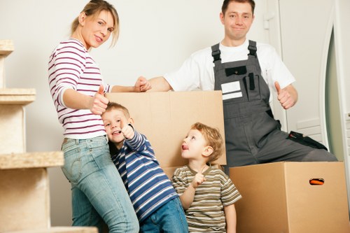 Organised unpacking of office supplies and equipment for a West Kensington business relocation